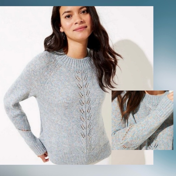 LOFT Sweaters - Loft Marled Pointelle Multi Knit Sweater NWOT